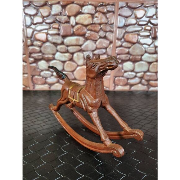 Collectible Vintage Cast Iron Rocking Horse Doorstop - Picture 2 of 10